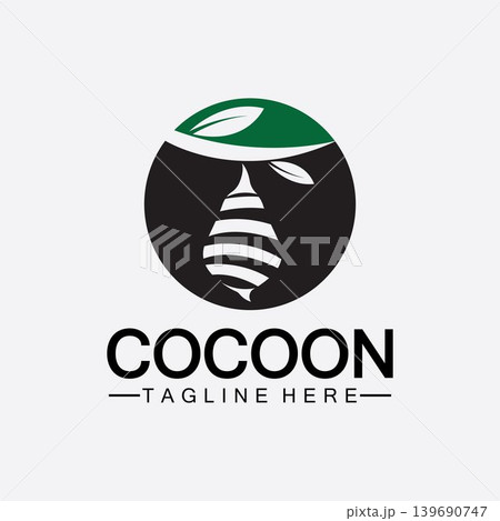 Cocoon logo vector illustration design template Cocoon logo vector illustration design template 139690747