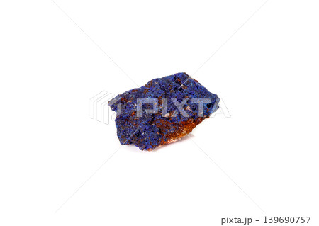 Macro mineral stone Malachite and Azurite against white background Macro mineral stone Malachite and Azurite against white background 139690757