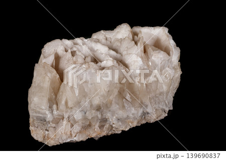 Macro mineral stone Calcite black background Macro mineral stone Calcite black background 139690837