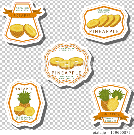 Fruit theme from set juicy delicious pineapple of various sizes Fruit theme from set juicy delicious pineapple of various sizes 139690875