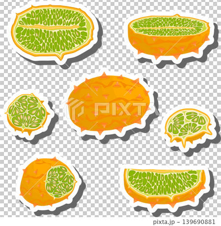 Fruit theme from set juicy delicious kiwano of various sizes Fruit theme from set juicy delicious kiwano of various sizes 139690881