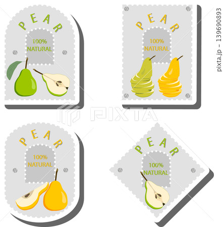 Fruit theme from set juicy delicious pear of various sizes 139690893