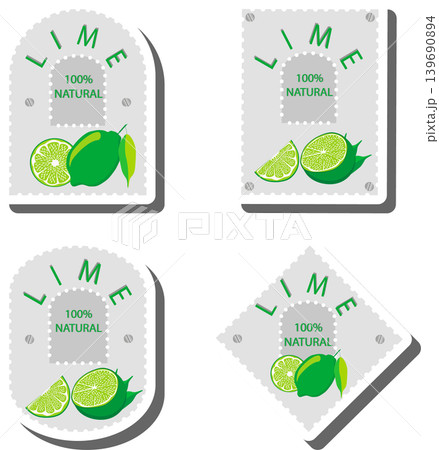 Fruit theme from set juicy delicious lime of various sizes 139690894