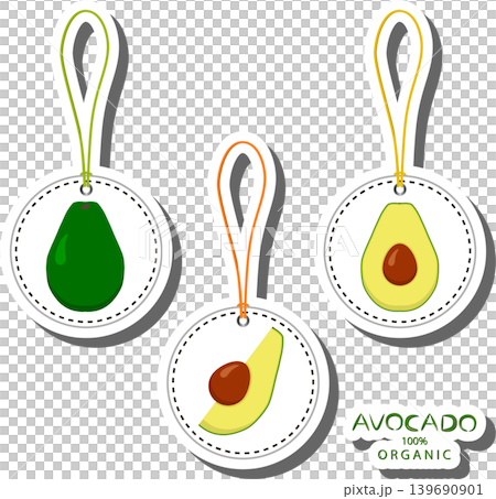 Fruit theme from set juicy delicious avocado of various sizes 139690901