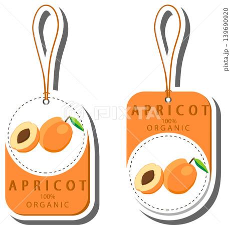 Fruit theme from set juicy delicious apricot of various sizes 139690920