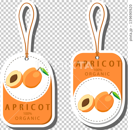 Fruit theme from set juicy delicious apricot of various sizes 139690920