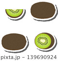 Fruit theme from set juicy delicious kiwi of various sizes 139690924