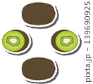 Fruit theme from set juicy delicious kiwi of various sizes 139690925