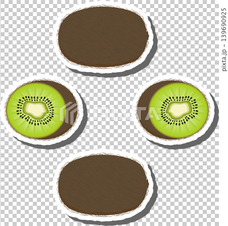 Fruit theme from set juicy delicious kiwi of various sizes 139690925