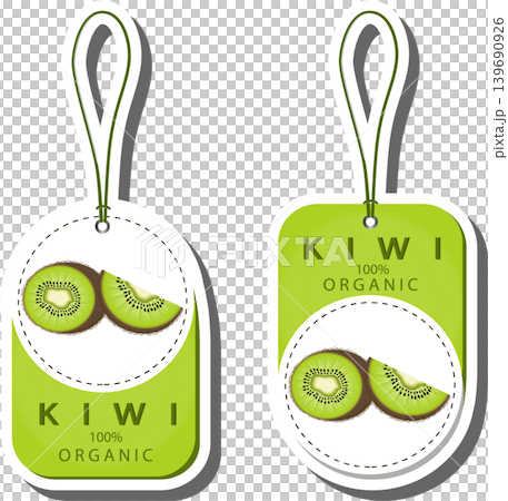 Fruit theme from set juicy delicious kiwi of various sizes 139690926