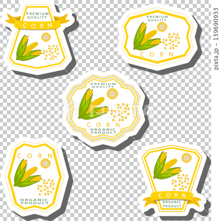 Fruit theme from set juicy delicious corn of various sizes Fruit theme from set juicy delicious corn of various sizes 139690933