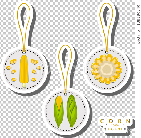 Fruit theme from set juicy delicious corn of various sizes Fruit theme from set juicy delicious corn of various sizes 139690940
