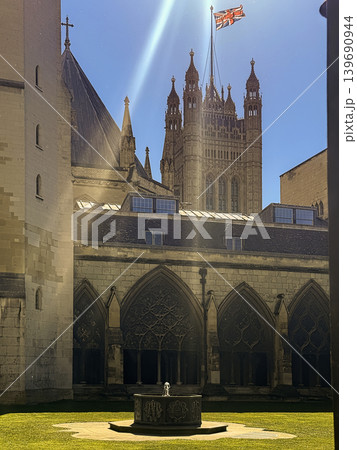 Gothic Architecture of Westminster Abby Courtyard, London 139690944