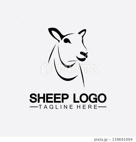 Sheep head logo vector icon illustration design template Sheep head logo vector icon illustration design template 139691004