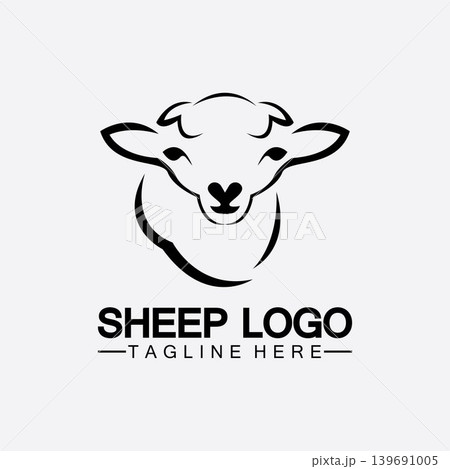 Sheep head logo vector icon illustration design template Sheep head logo vector icon illustration design template 139691005