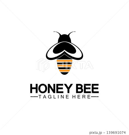 Bee honey logo vector icon symbol illustration design template Bee honey logo vector icon symbol illustration design template 139691074