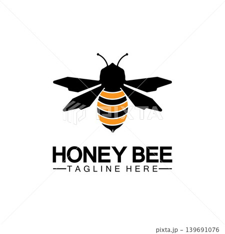 Bee honey logo vector icon symbol illustration design template Bee honey logo vector icon symbol illustration design template 139691076