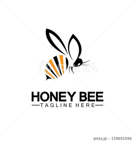 Bee honey logo vector icon symbol illustration design template Bee honey logo vector icon symbol illustration design template 139691098