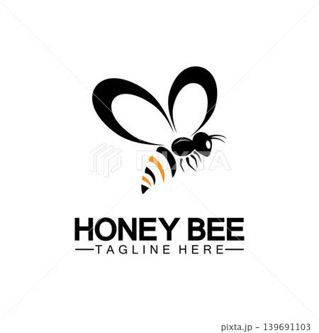 Bee honey logo vector icon symbol illustration design template Bee honey logo vector icon symbol illustration design template 139691103