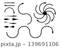 Vector Arrows and Curved Graphic Design Elements Set 139691106