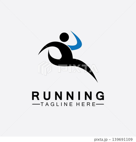 Running people logo symbol vector illustration design.Healthy running marathon athletes sprinting vector logo Running people logo symbol vector illustration design.Healthy running marathon athletes sprinting vector logo 139691109