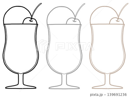 クリームソーダの線画イラスト クリームソーダの線画イラスト 139691236
