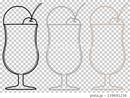 クリームソーダの線画イラスト クリームソーダの線画イラスト 139691236
