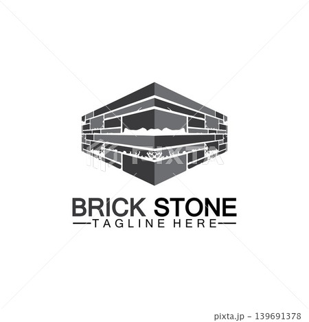 Brick stone logo vector icon illustration design  template 139691378