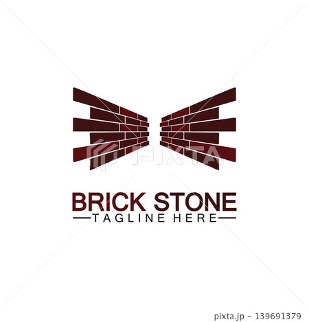 Brick stone logo vector icon illustration design template Brick stone logo vector icon illustration design template 139691379