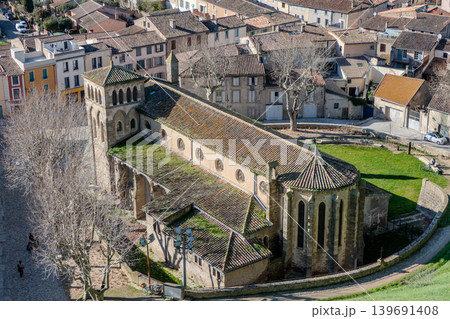 Aerial view of Saint-Gimer Church in Carcassonne, France Aerial view of Saint-Gimer Church in Carcassonne, France 139691408