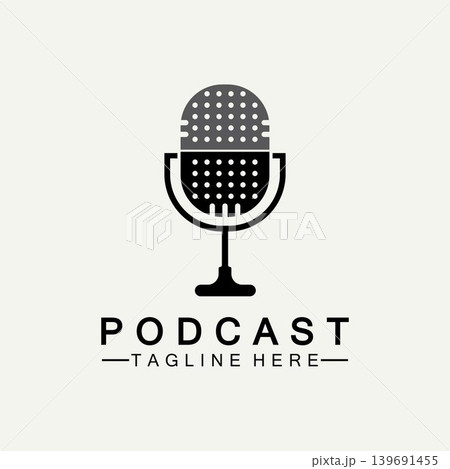 Podcast Vector icon design illustration Template 139691455
