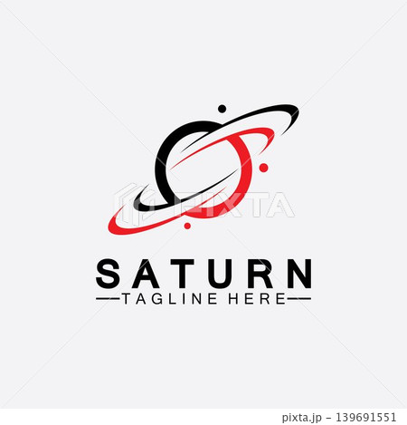 Planet Saturn logo vector illustration design. Planet logo template. Space logo vector 139691551