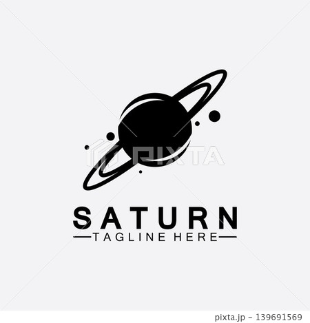 Planet Saturn logo vector illustration design. Planet logo template. Space logo vector 139691569