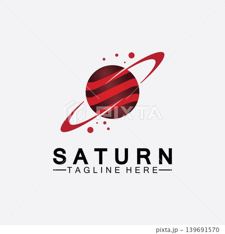Planet Saturn logo vector illustration design. Planet logo template. Space logo vector 139691570