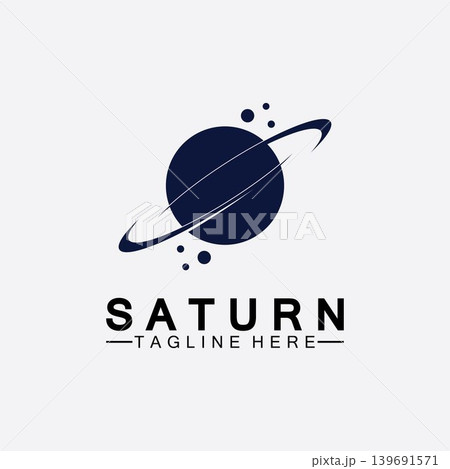 Planet Saturn logo vector illustration design. Planet logo template. Space logo vector 139691571