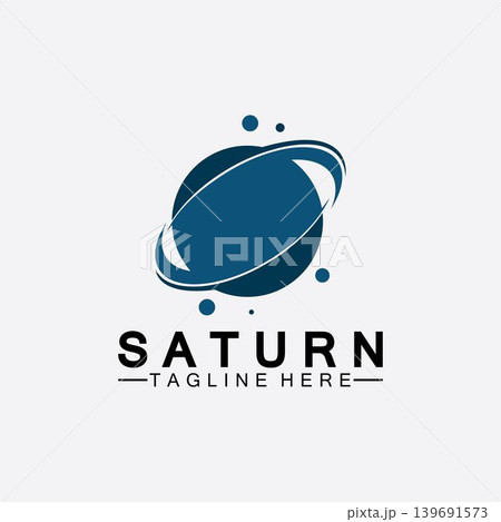 Planet Saturn logo vector illustration design. Planet logo template. Space logo vector 139691573