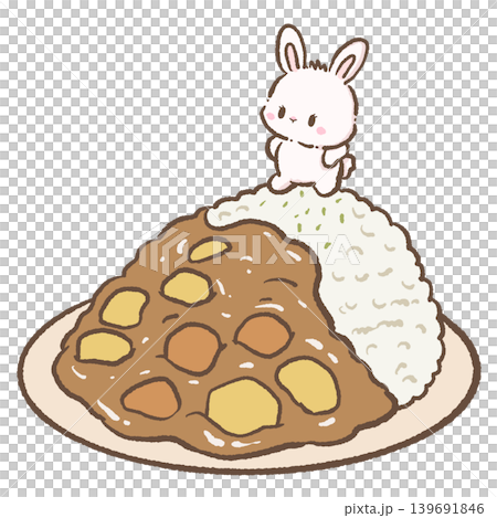 Kawaii Bunny Japanese Curry Clipart Cute White Rabbit Sitting On Curry Rice Plate Cozy Kawaii Food Illustration Kawaii Bunny Japanese Curry Clipart Cute White Rabbit Sitting On Curry Rice Plate Cozy Kawaii Food Illustration 139691846
