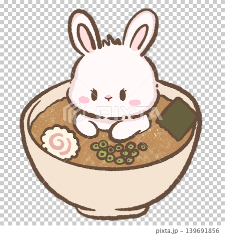 Kawaii Bunny Ramen Bowl Clipart Cute White Rabbit Sitting In Noodle Soup With Nori Narutomaki And Green Onion Japanese Food Illustration Kawaii Bunny Ramen Bowl Clipart Cute White Rabbit Sitting In Noodle Soup With Nori Narutomaki And Green Onion Japanese Food Illustration 139691856