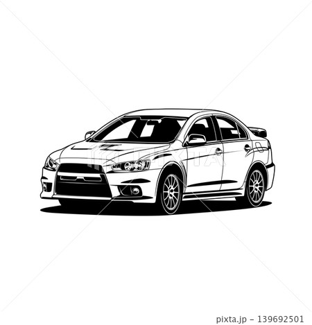 Black And White Car Vector Illustration For Conceptual Design. 139692501