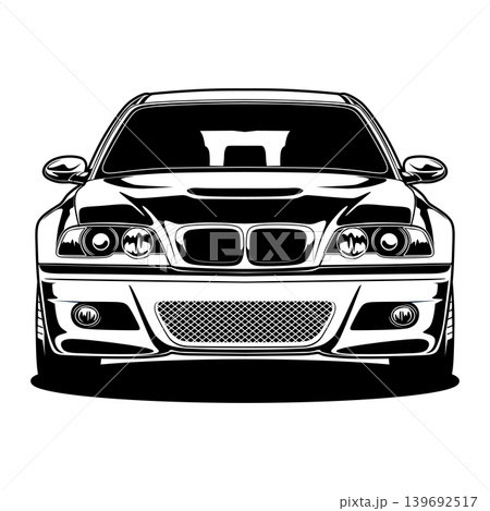 Black And White Car Vector Illustration For Conceptual Design. 139692517