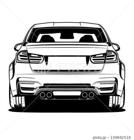 Black And White Car Vector Illustration For Conceptual Design. 139692518