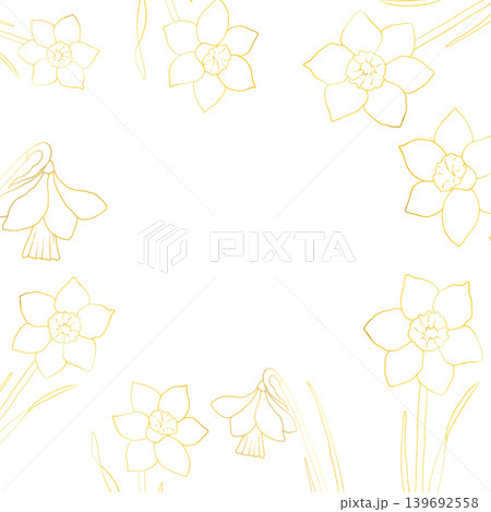 Vector daffodils flowers. Graphic Narcissus, easter hand drawn illustration isolated on background. Botanical and wedding, baby clip art. For greeting card, wallpaper, wrapping paper design, textile Vector daffodils flowers. Graphic Narcissus, easter hand drawn illustration isolated on background. Botanical and wedding, baby clip art. For greeting card, wallpaper, wrapping paper design, textile 139692558