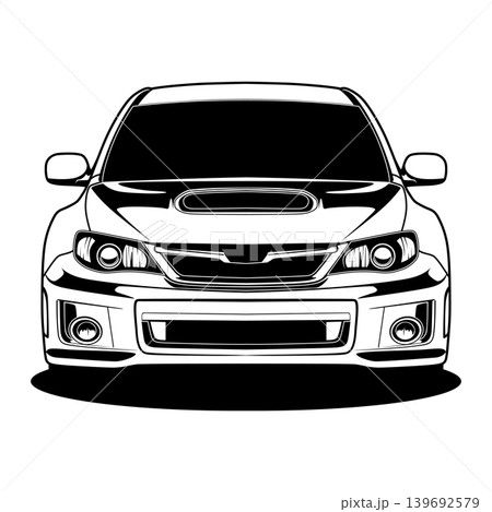 Black And White Car Vector Illustration For Conceptual Design. Black And White Car Vector Illustration For Conceptual Design. 139692579