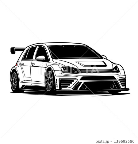 Black And White Car Vector Illustration For Conceptual Design. 139692580