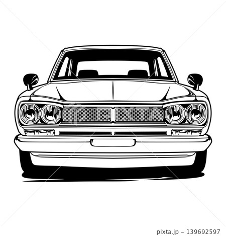 Black And White Car Vector Illustration For Conceptual Design. 139692597