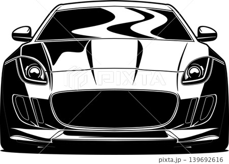 Black And White Car Vector Illustration For Conceptual Design. Black And White Car Vector Illustration For Conceptual Design. 139692616