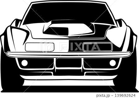 Black And White Car Vector Illustration For Conceptual Design. Black And White Car Vector Illustration For Conceptual Design. 139692624