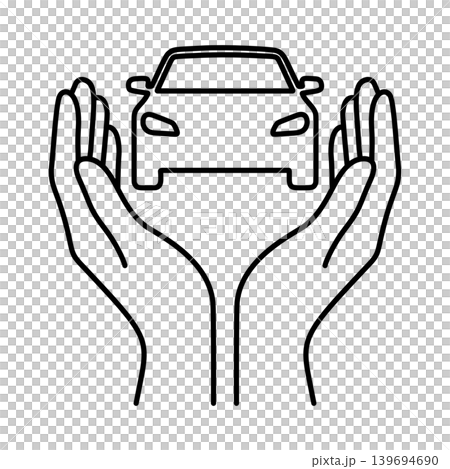 兩條線的圖示保護一輛車 139694690