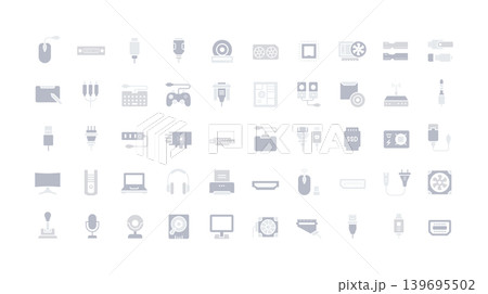 Set of Simple Icons of Upgrading Computer Components Set of Simple Icons of Upgrading Computer Components 139695502