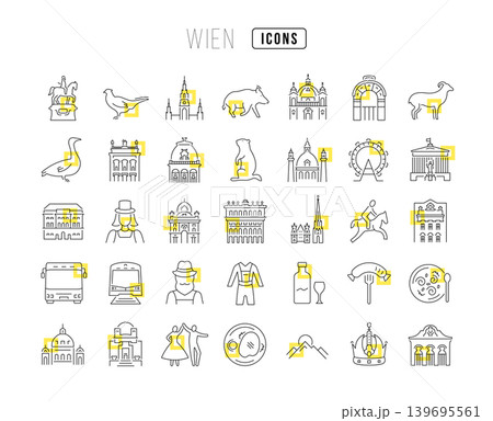 Set of linear icons of Wien Set of linear icons of Wien 139695561